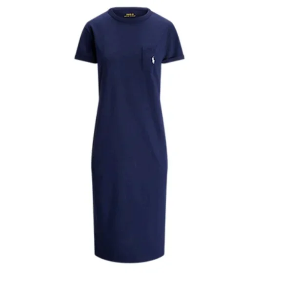 Polo Ralph Lauren | Dresses | Polo Ralph Lauren Classic Crew Neck Tshirt  Dress Navy Size M | Poshmark